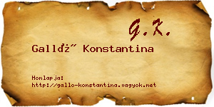Galló Konstantina névjegykártya